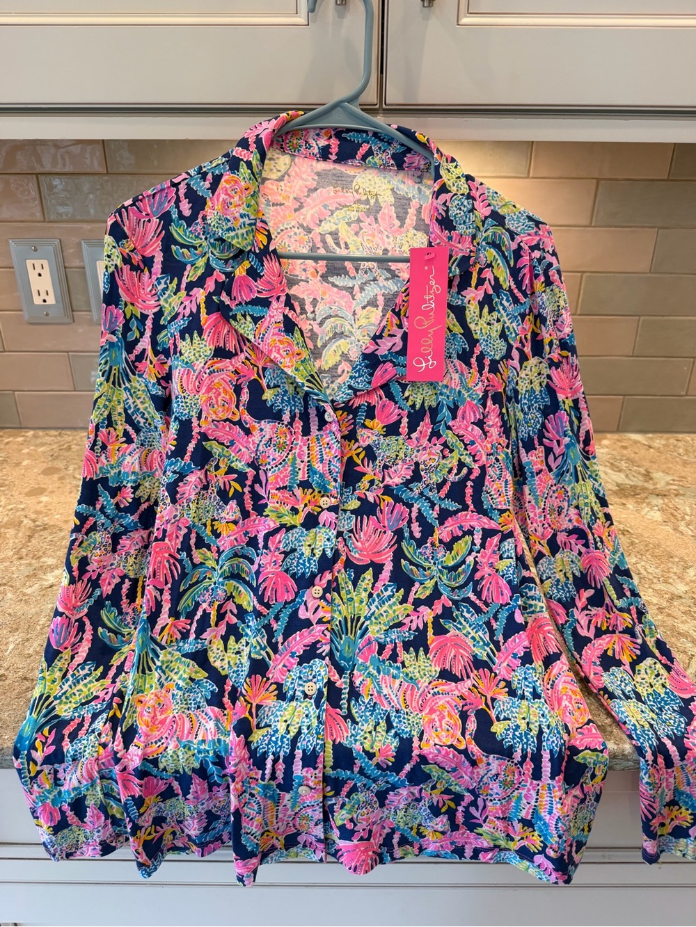 Lilly Pulitzer PJ Knit Button-Up Top
